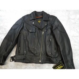Unik Ultra Jacket Womens XL Leather Motorcycle Biker Belted Lined Vented Pockets